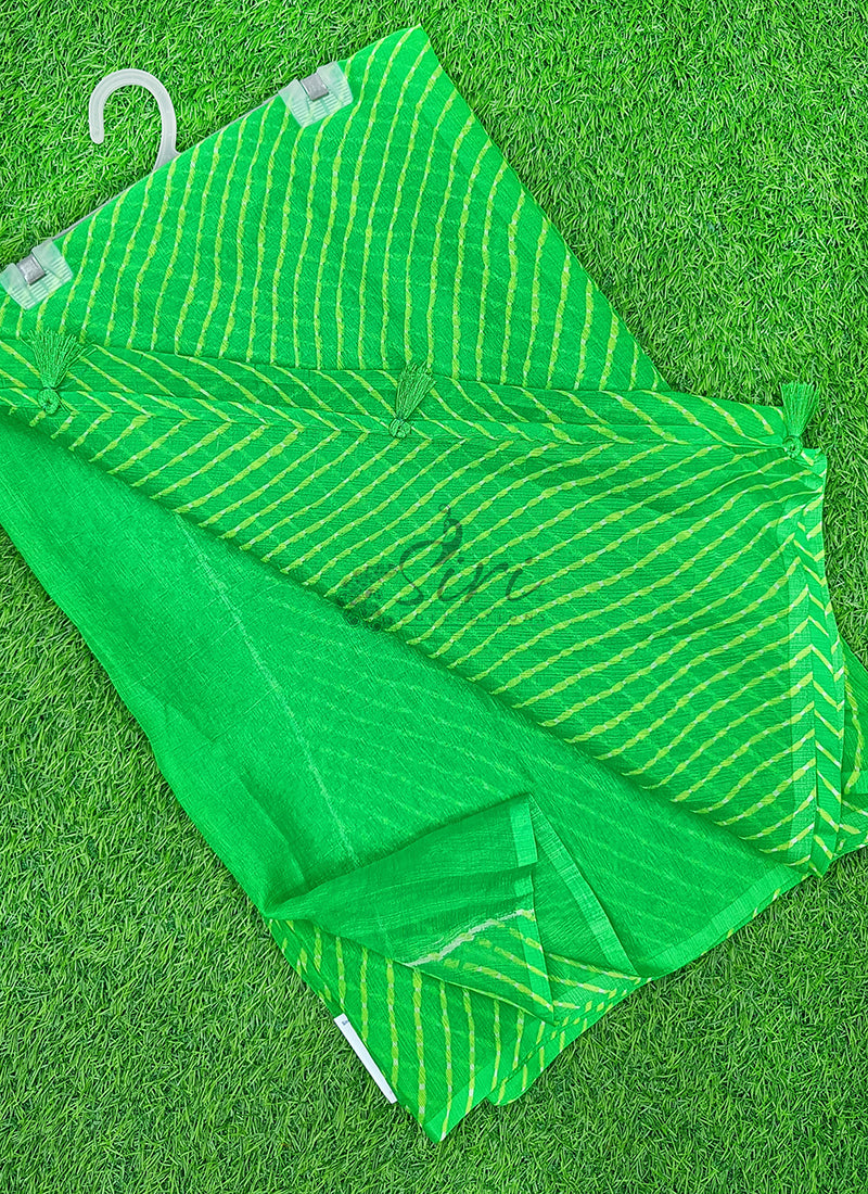 Beautiful Printed Chiffon Saree in Self Lines Texture