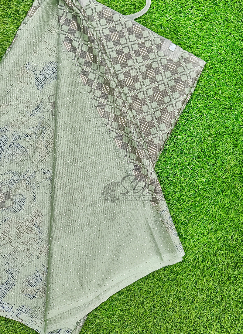 Beautiful Printed Crepe Chiffon Saree