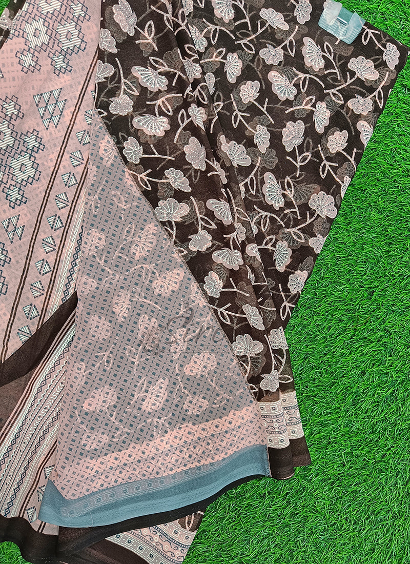 Beautiful Printed Georgette Saree