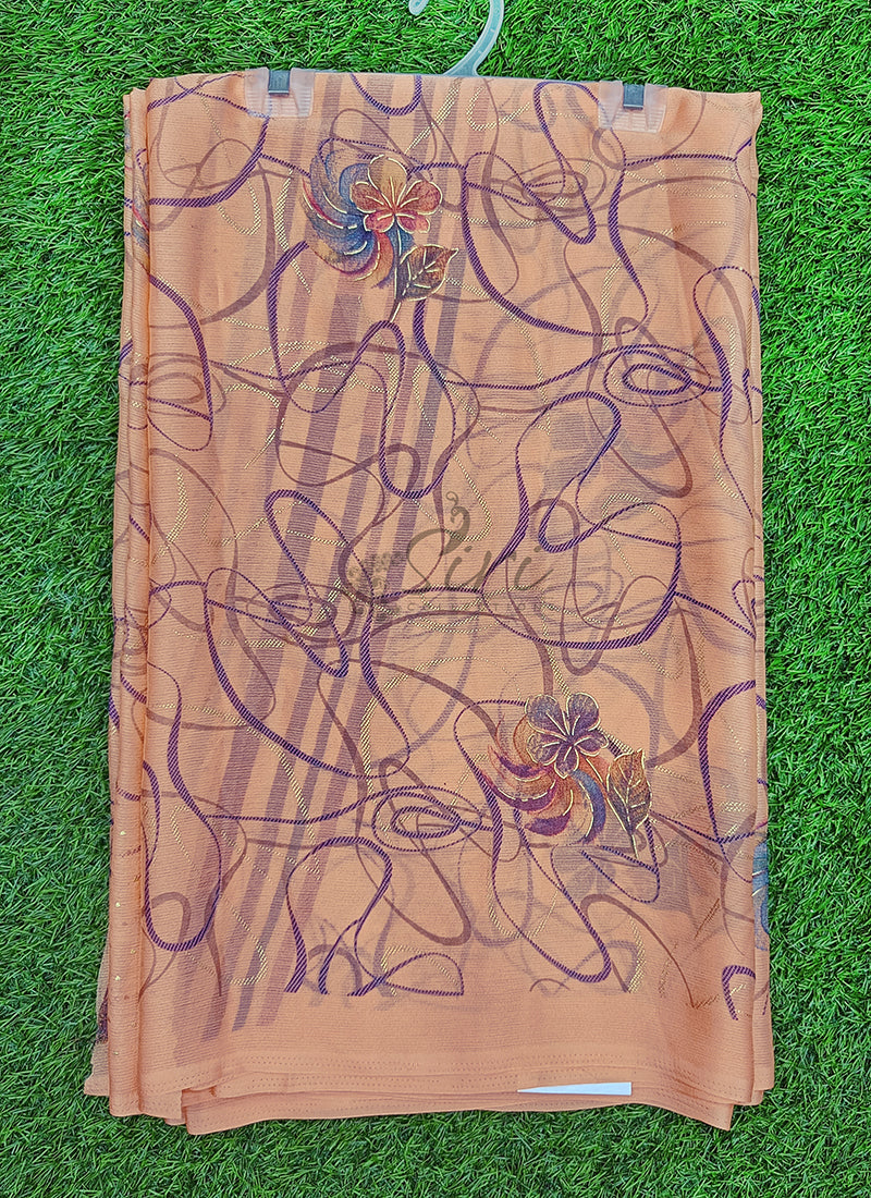 Beautiful Chiffon Saree in Foil Print