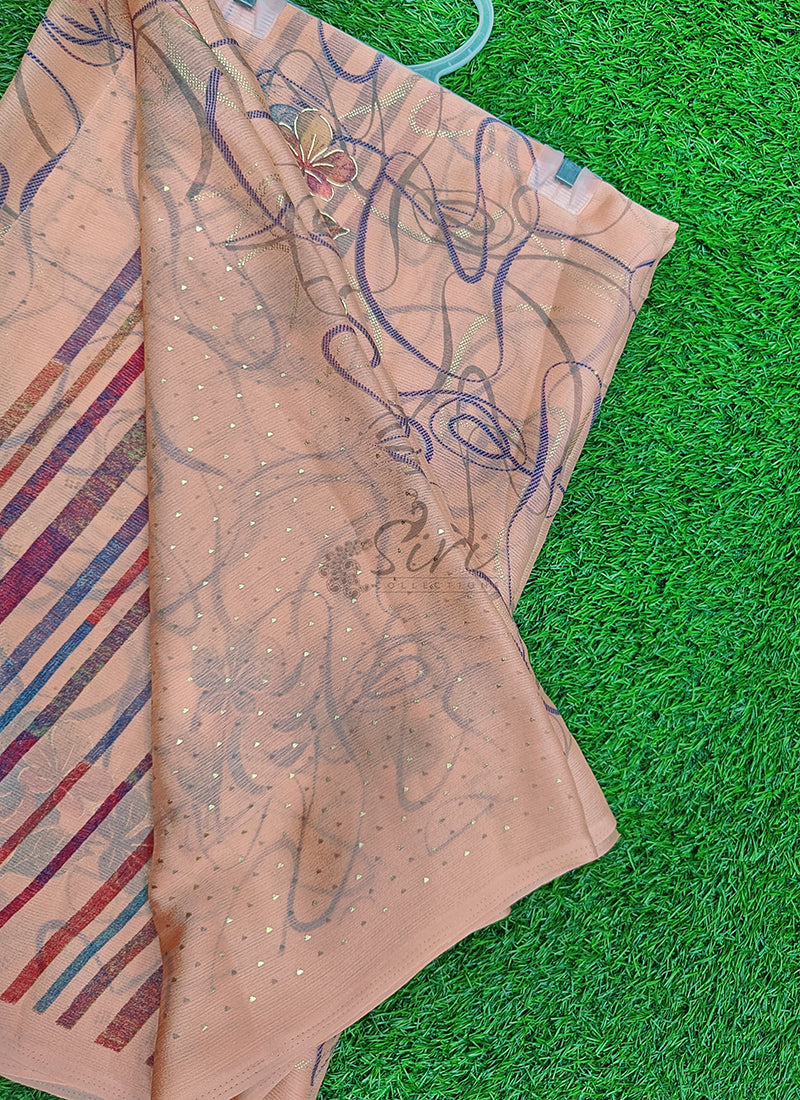 Beautiful Chiffon Saree in Foil Print