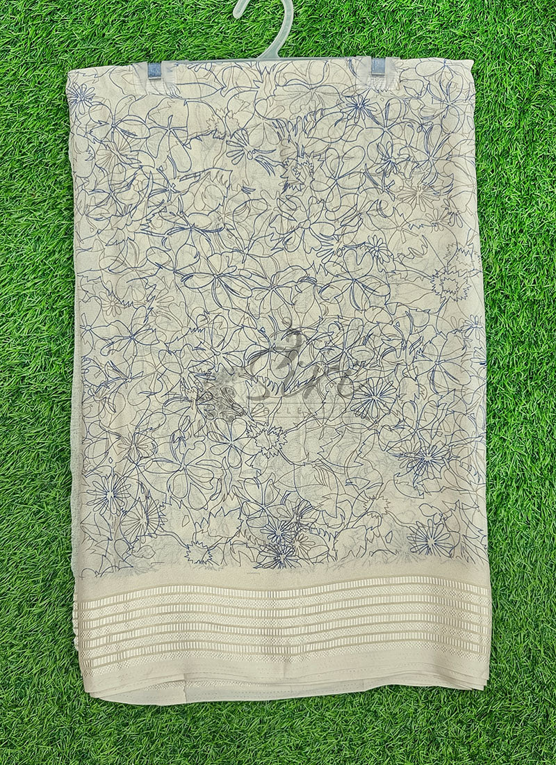 Beautiful Soft Moss Georgette Saree