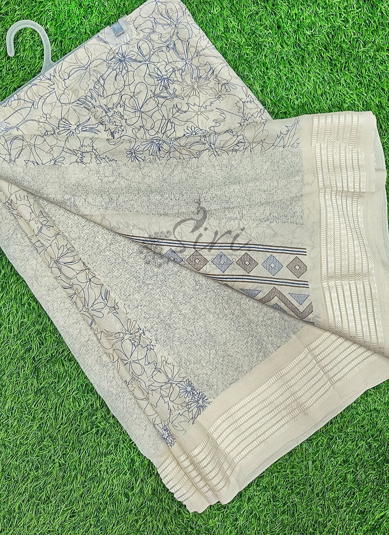 Beautiful Soft Moss Georgette Saree