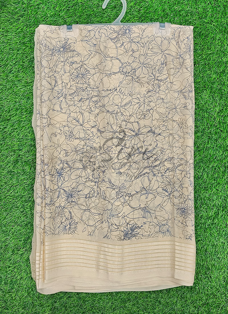 Beautiful Soft Moss Georgette Saree