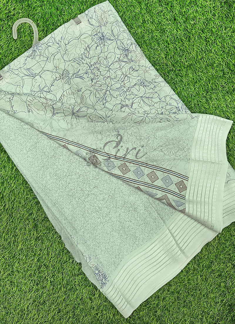 Beautiful Soft Moss Georgette Saree