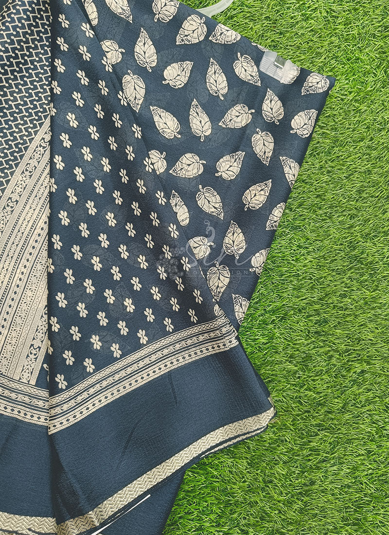 Beautiful Printed Crepe Georgette Saree