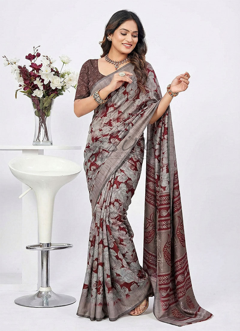 Beautiful Printed Fancy Silk Saree