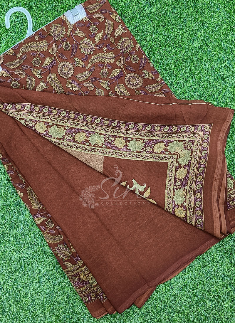 High Quality Printed Crepe Sarees