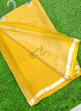 Beautiful Printed Chiffon Saree with Silver Border