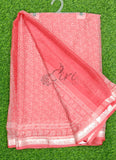Beautiful Printed Chiffon Saree with Silver Border