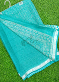 Beautiful Printed Chiffon Saree with Silver Border
