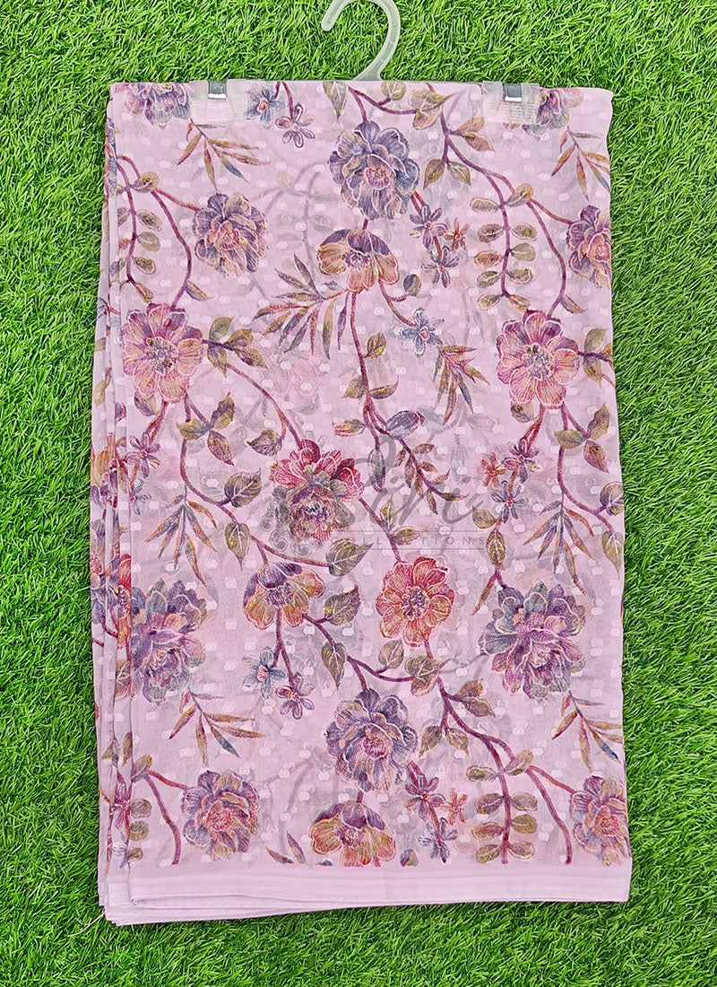 Beautiful Soft Georgette Saree in Self Butis