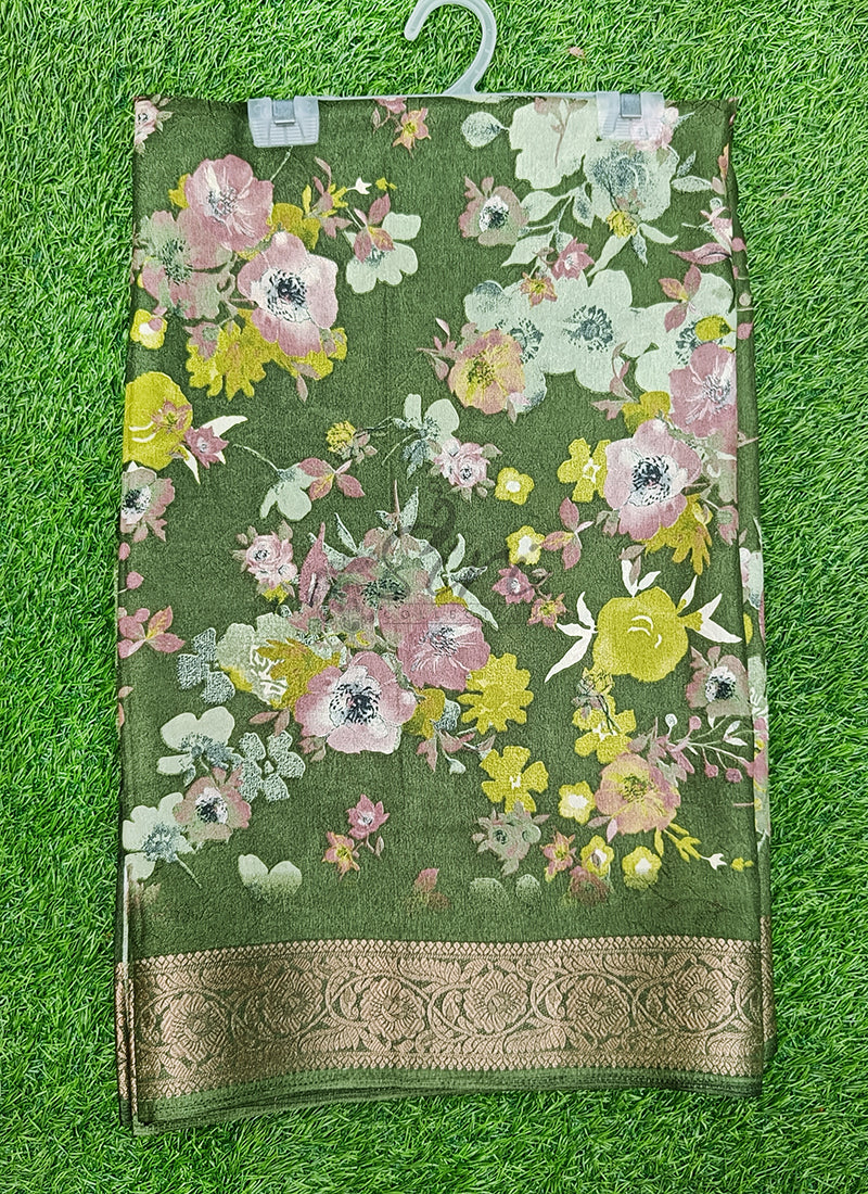 Beautiful Printed Fancy Crepe Sarees