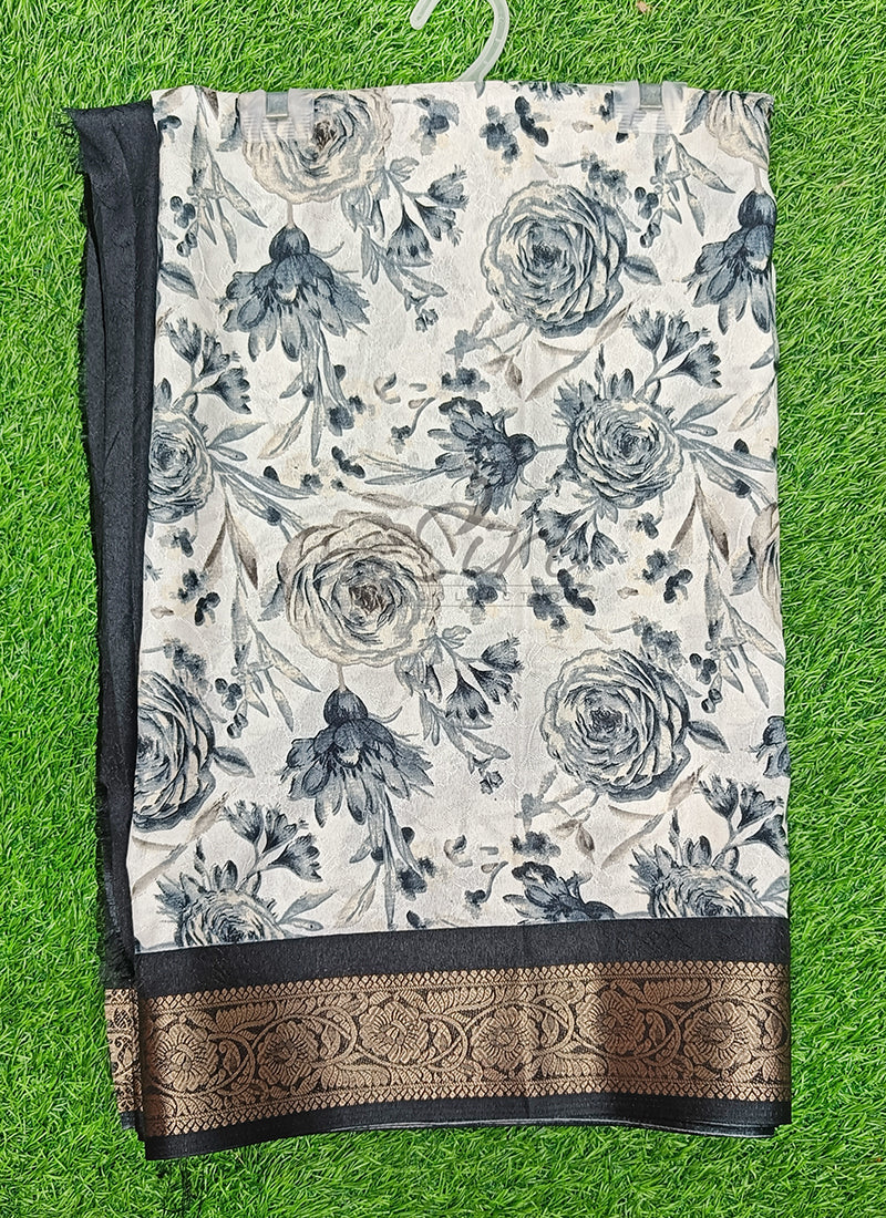 Beautiful Printed Fancy Crepe Sarees