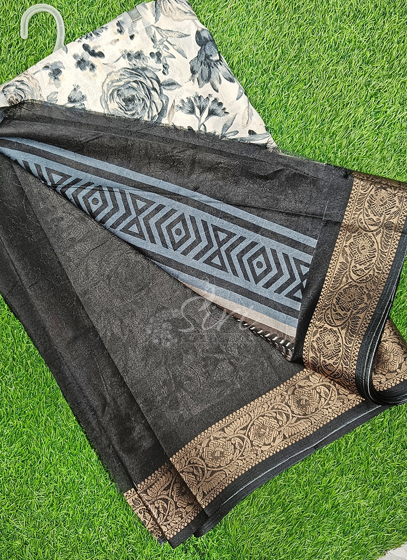Beautiful Printed Fancy Crepe Sarees