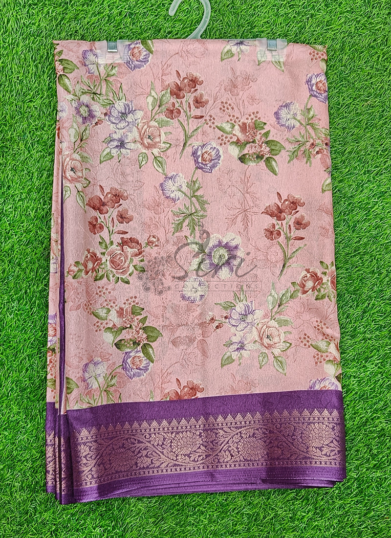 Beautiful Printed Fancy Crepe Saree