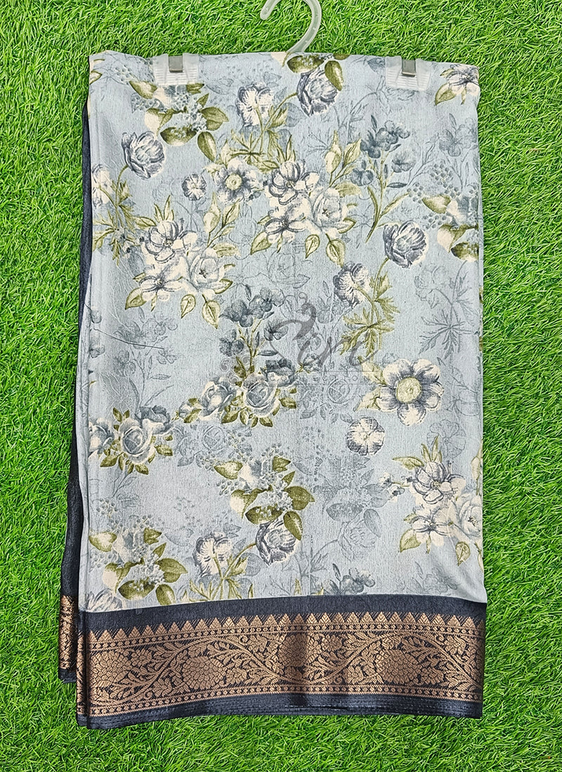 Beautiful Printed Fancy Crepe Saree