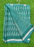 Beautiful Printed Chiffon Saree with Silver Border