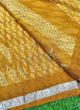 Beautiful Printed Chiffon Saree with Silver Border