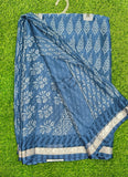 Beautiful Printed Chiffon Saree with Silver Border