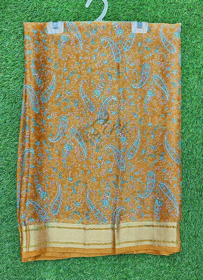 Lovely Printed Chiffon Saree in Soft Borders