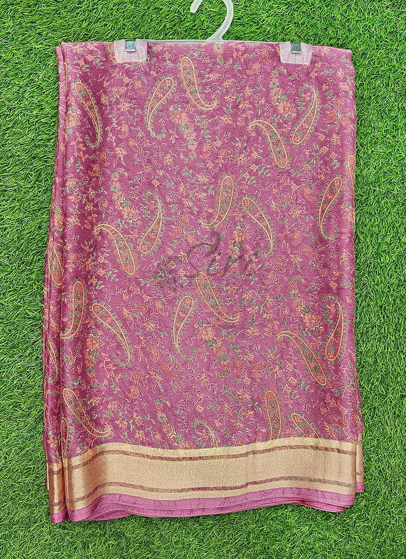 Lovely Printed Chiffon Saree in Soft Borders