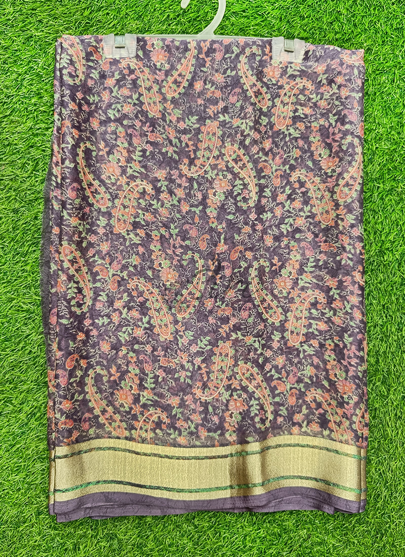Lovely Printed Chiffon Saree in Soft Borders
