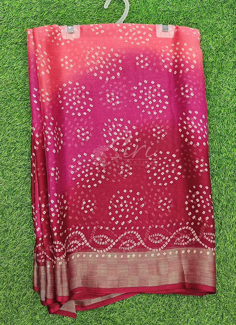 Lovely Printed Chiffon Saree in Bandhini Design