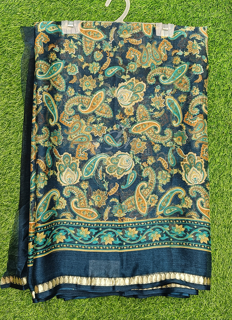 Lovely Printed Chiffon Saree in Soft Borders
