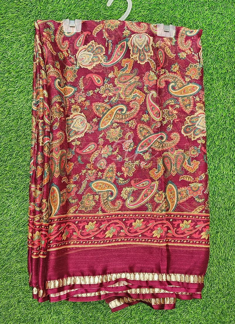Lovely Printed Chiffon Saree in Soft Borders