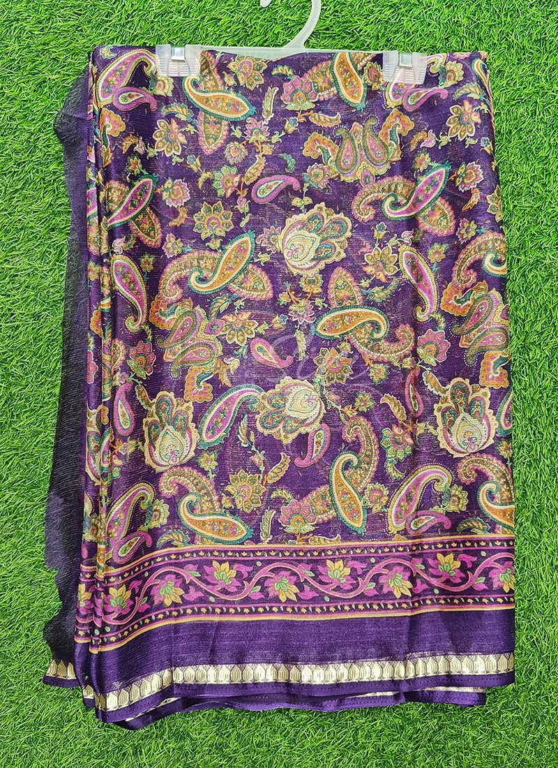 Lovely Printed Chiffon Saree in Soft Borders