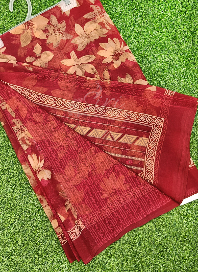 Lovely Printed Georgette Saree