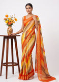 Latest Beautiful Multi Colour Printed Chiffon Saree