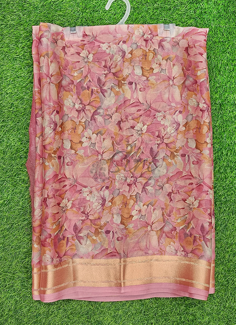 Latest Beautiful Printed Chiffon Saree