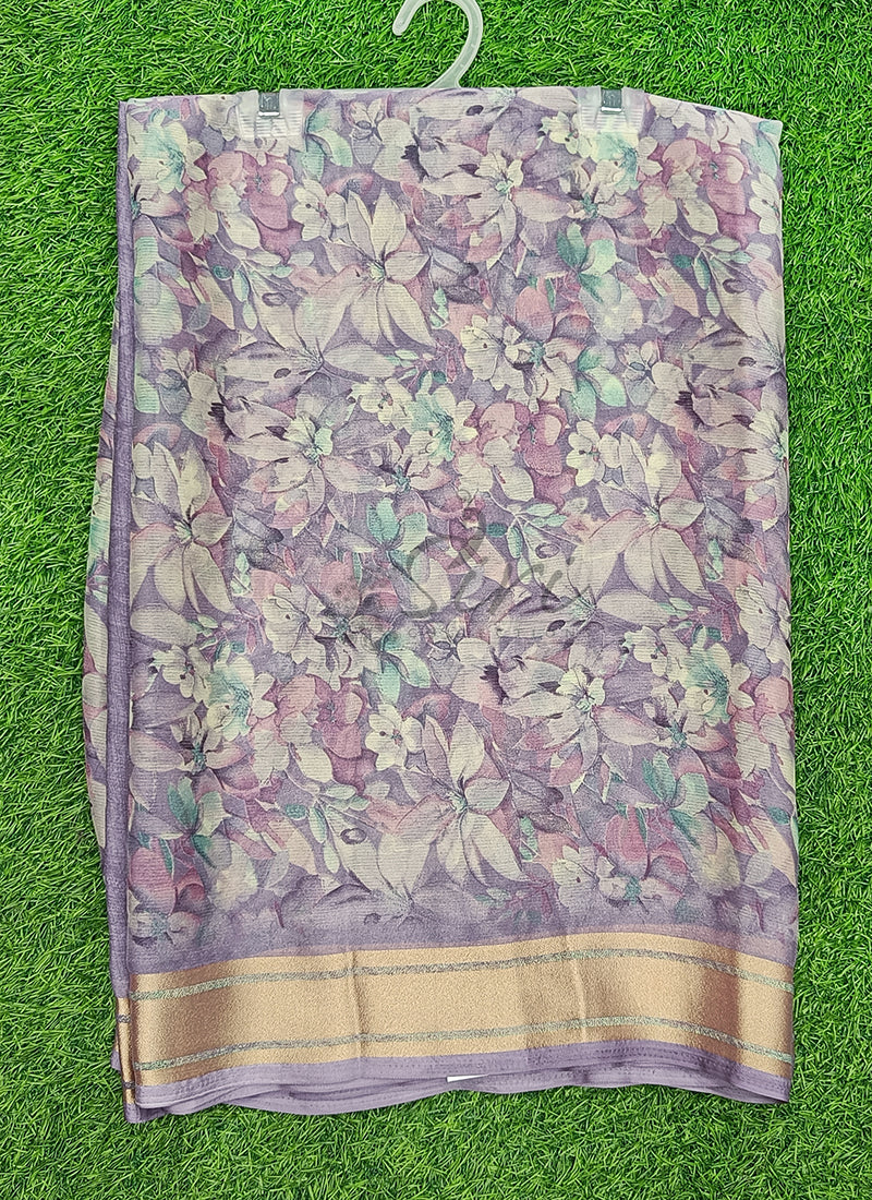 Latest Beautiful Printed Chiffon Saree