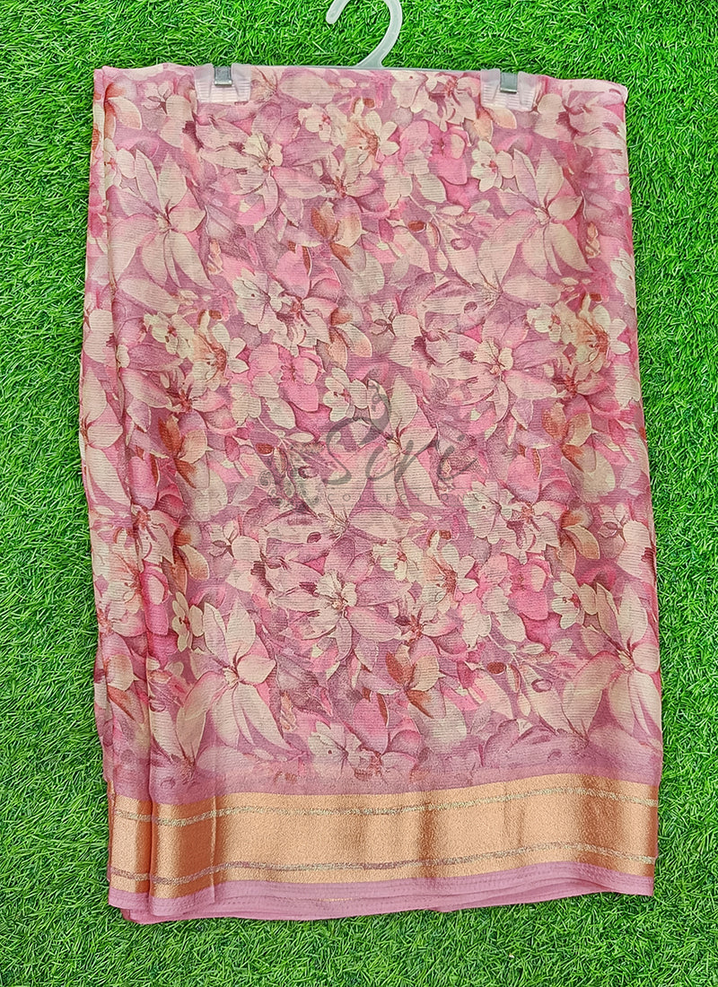 Latest Beautiful Printed Chiffon Saree