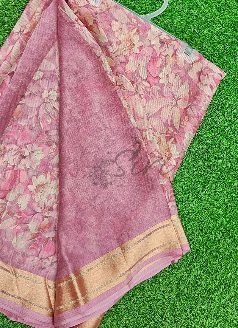 Latest Beautiful Printed Chiffon Saree