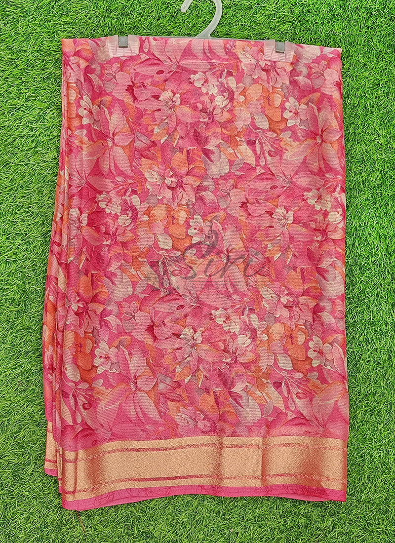 Latest Beautiful Printed Chiffon Saree