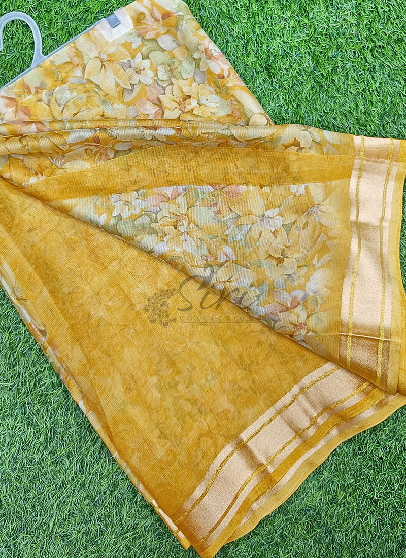 Latest Beautiful Printed Chiffon Saree