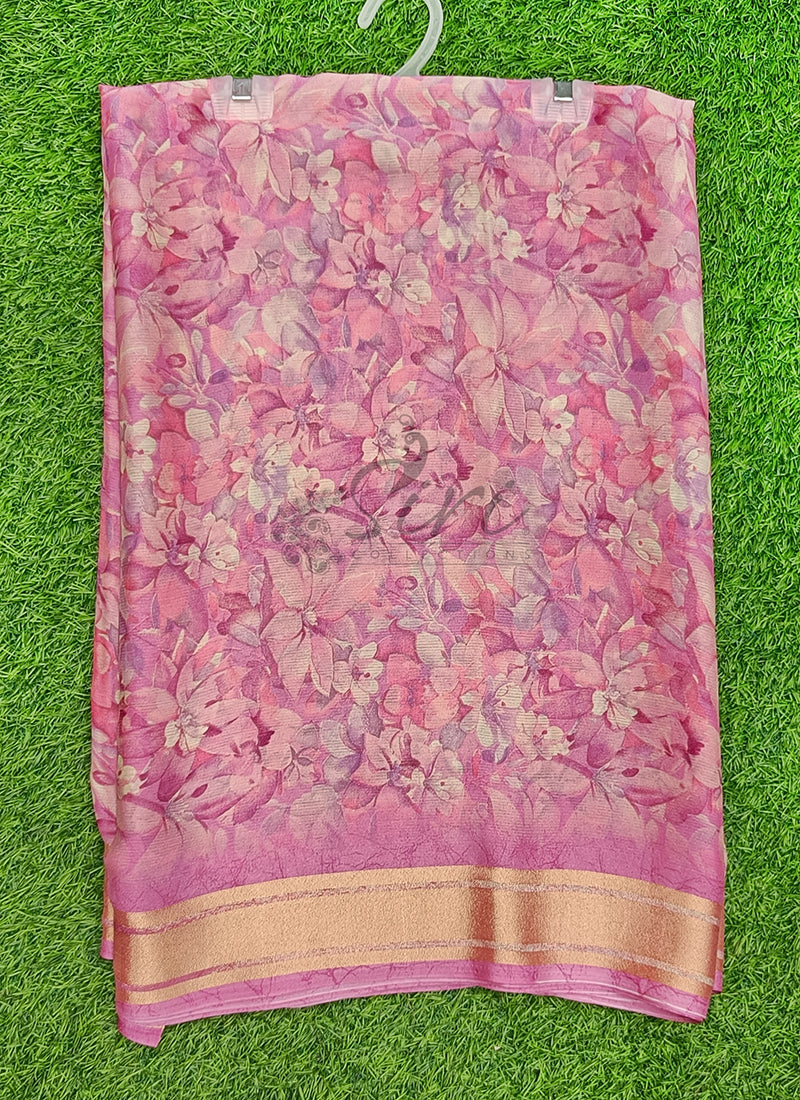 Latest Beautiful Printed Chiffon Saree