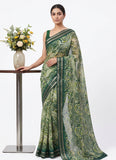Beautiful Printed Moss Georgette Saree with Blouse