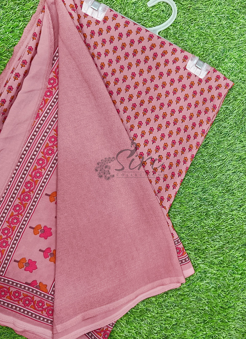 Latest Premium Printed Crepe Saree