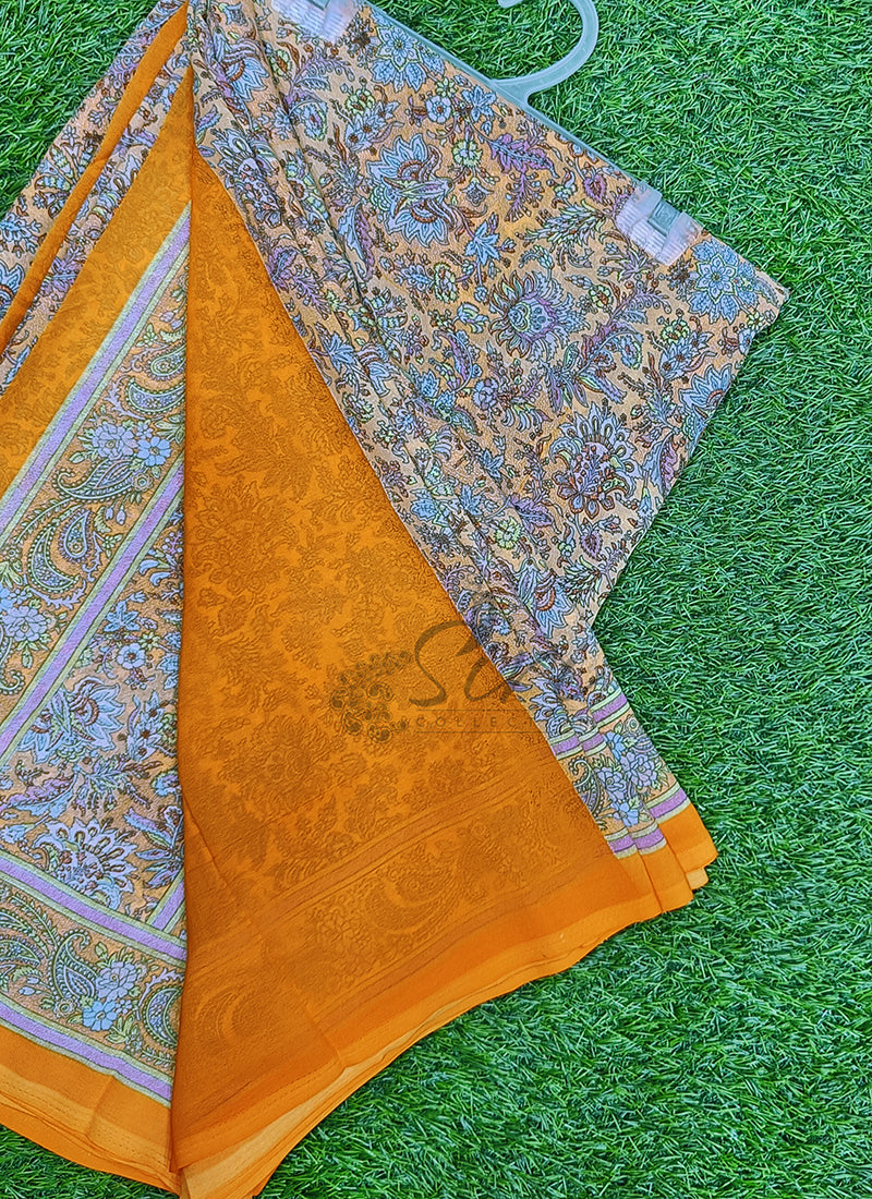 Latest Premium Printed Crepe Saree