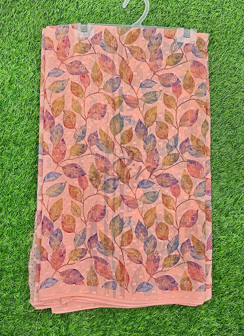 Beautiful Soft Georgette Saree in Self Butis