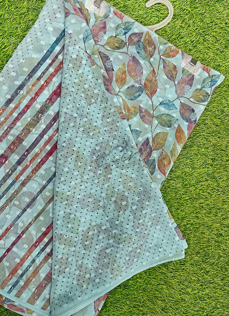 Beautiful Soft Georgette Saree in Self Butis