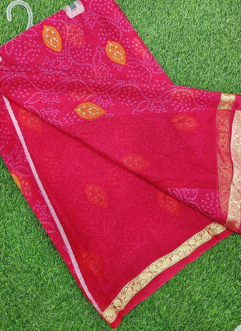 Latest Beautiful Printed Chiffon Saree