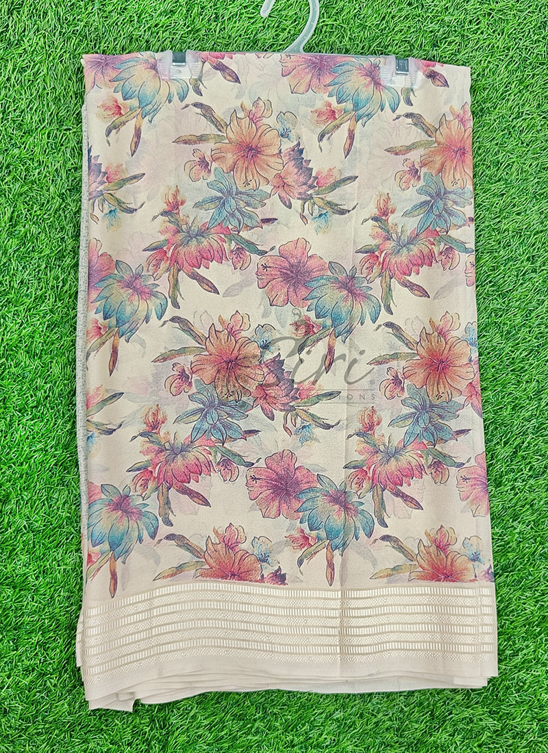 Beautiful Printed Moss Georgette Saree