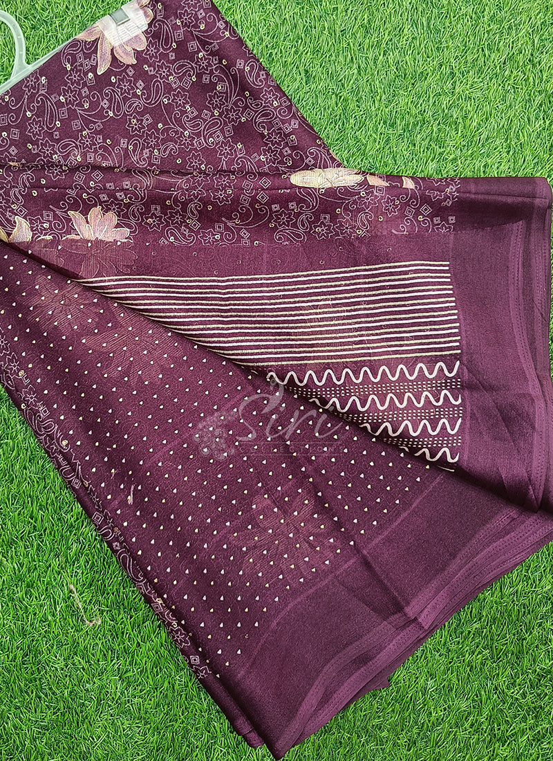 Latest Printed Chiffon Saree in Foil Print