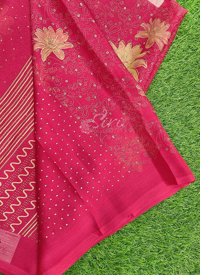 Latest Printed Chiffon Saree in Foil Print