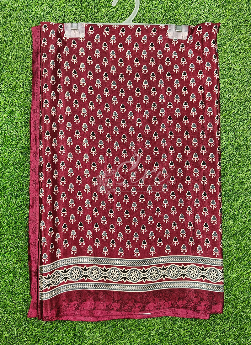 Latest Crepe Saree in Ajrakh Print